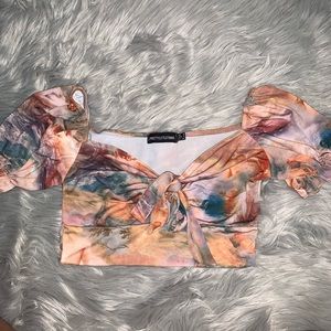 Renaissance pattern crop top